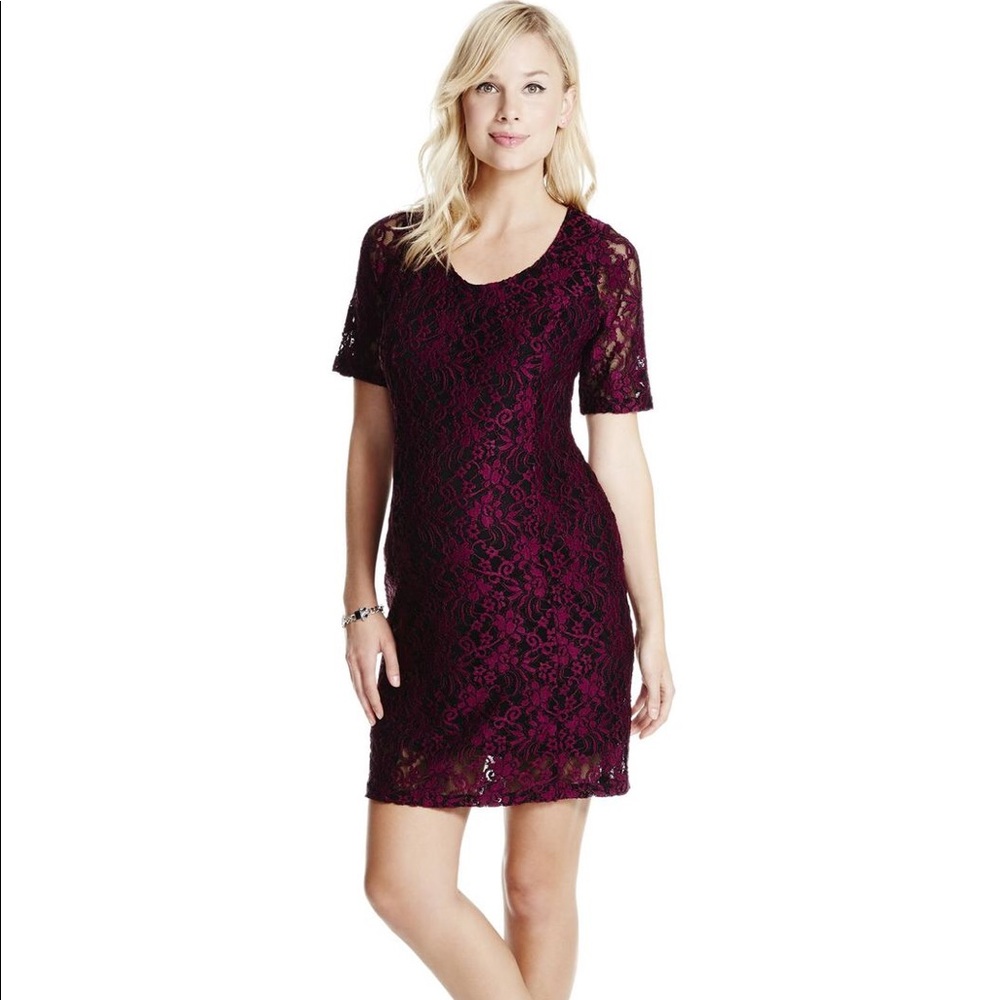 Jessica Simpson lace body con maternity dress